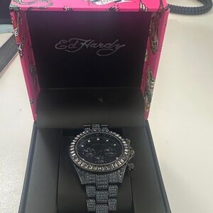 Ed Hardy Navy and Silver Chronograph brand new